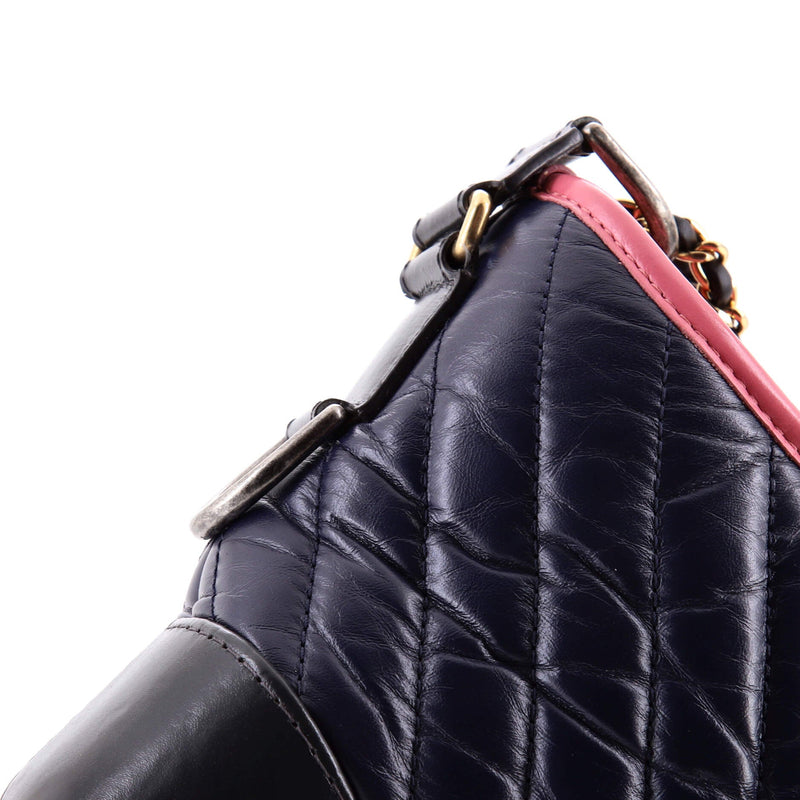Gabrielle Hobo Chevron Aged Calfskin