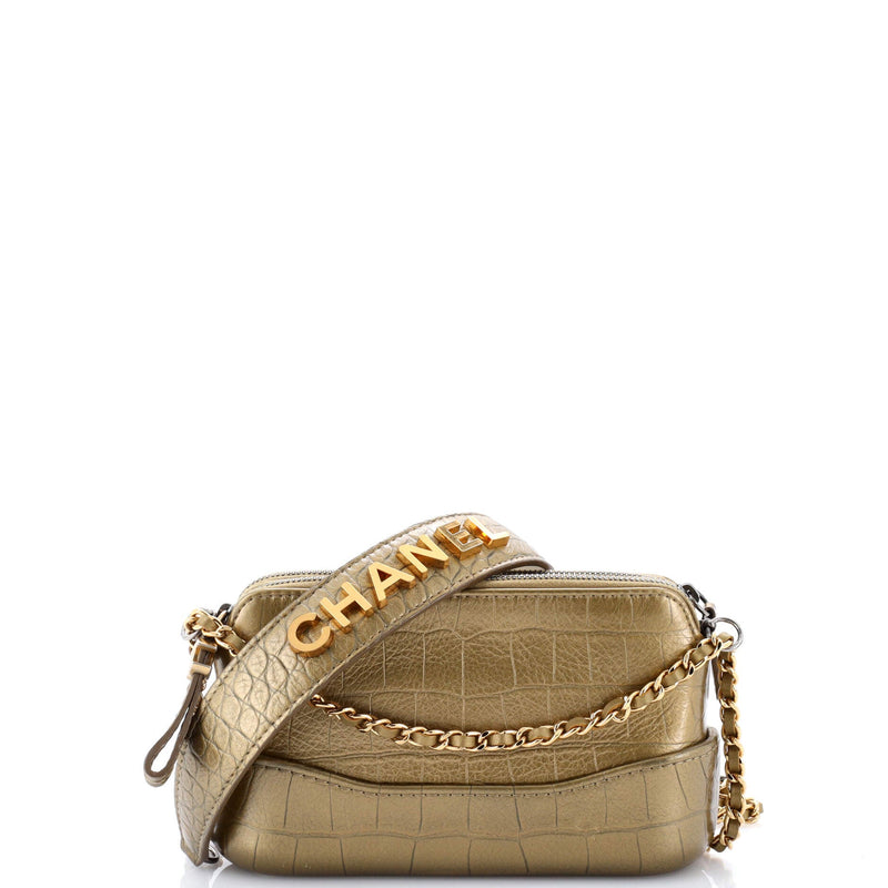 Gabrielle Logo Handle Double Zip Clutch
