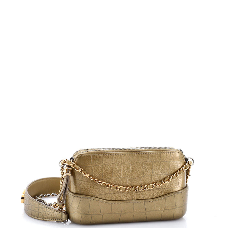 Gabrielle Logo Handle Double Zip Clutch