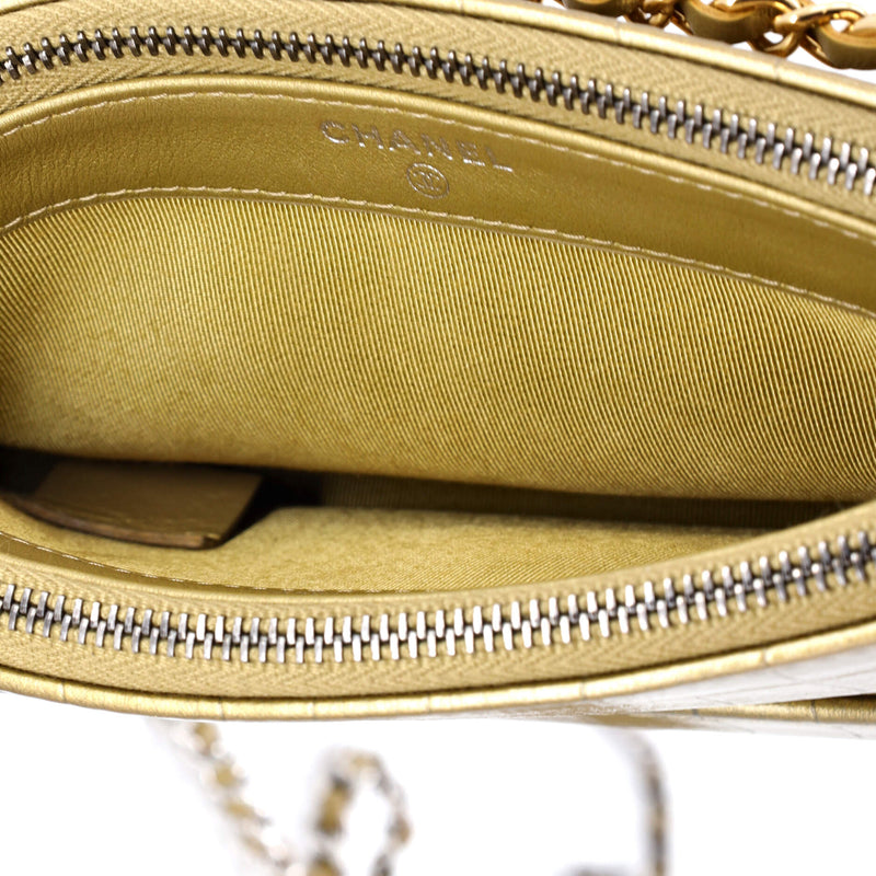 Gabrielle Logo Handle Double Zip Clutch