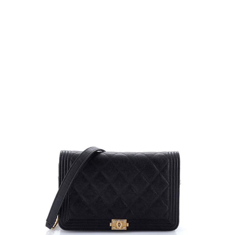 Boy Wallet On Chain Quilted Caviar