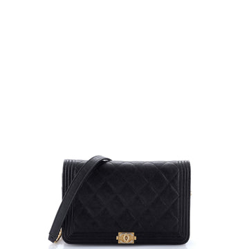 Boy Wallet On Chain Quilted Caviar