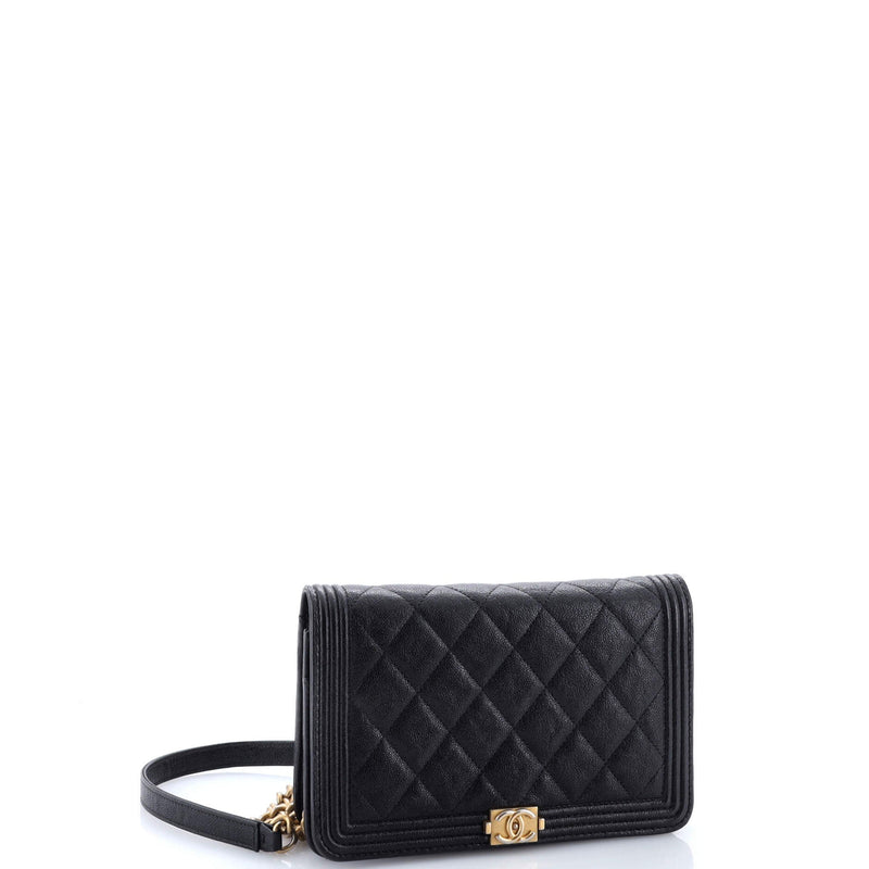 Boy Wallet On Chain Quilted Caviar