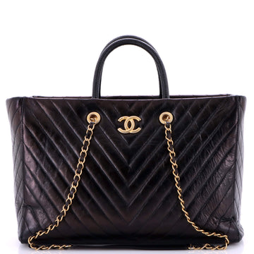 Coco Handle Shopping Tote Quilted Caviar