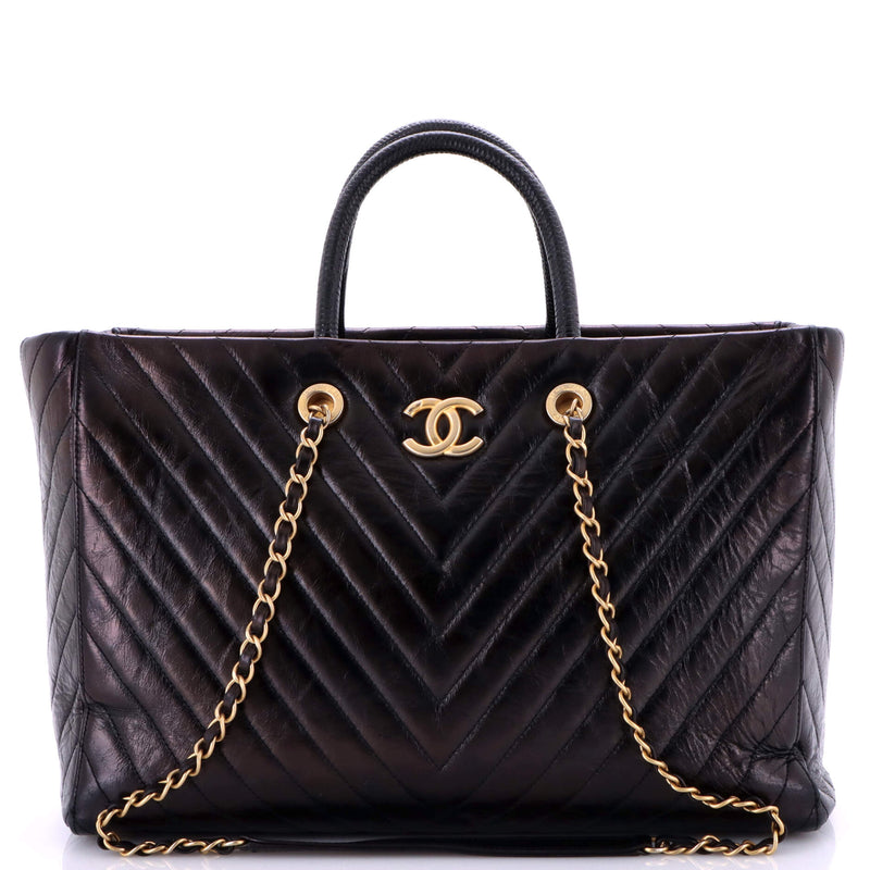 Coco Handle Shopping Tote Quilted Caviar