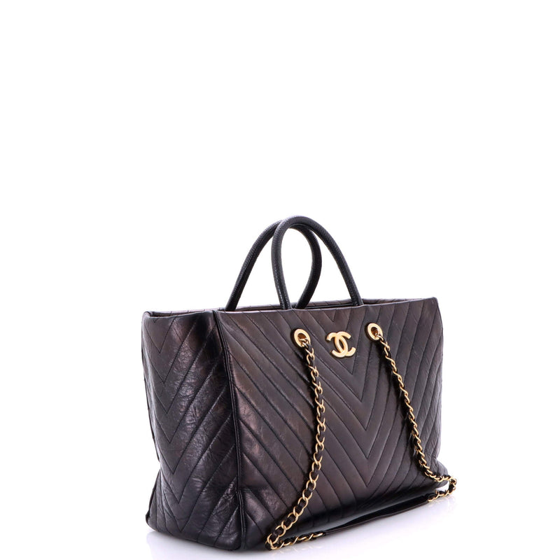 Coco Handle Shopping Tote Quilted Caviar