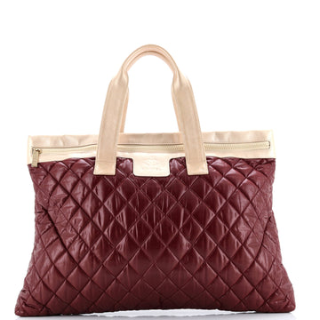Coco Cocoon Flat Tote Quilted Nylon With