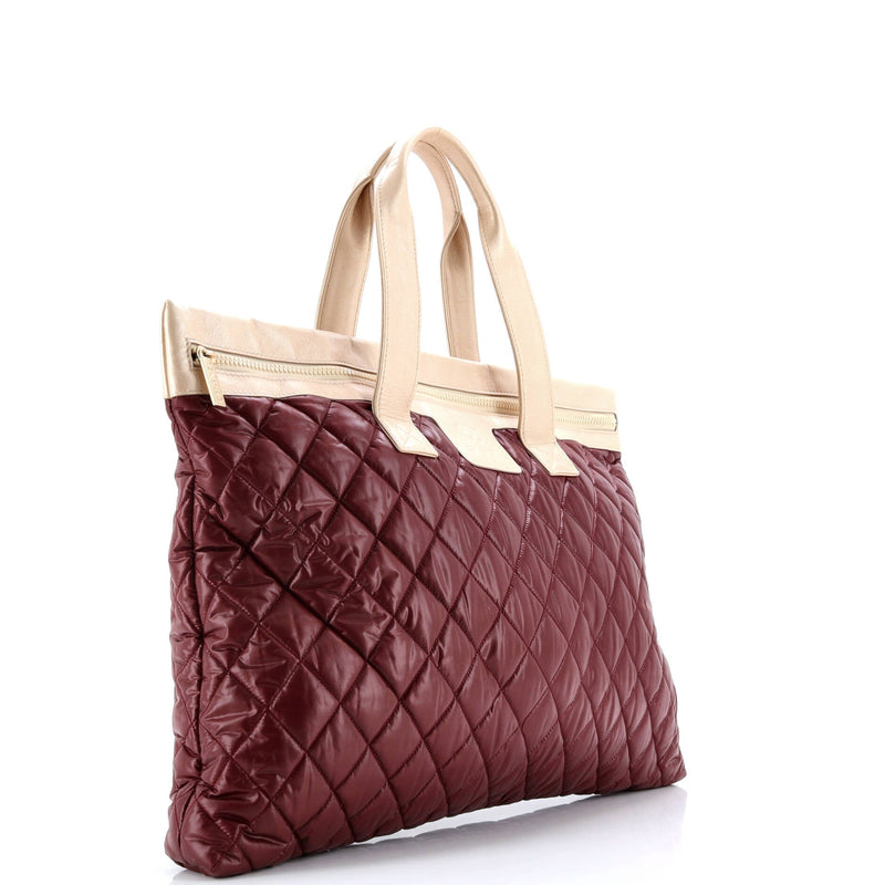 Coco Cocoon Flat Tote Quilted Nylon With