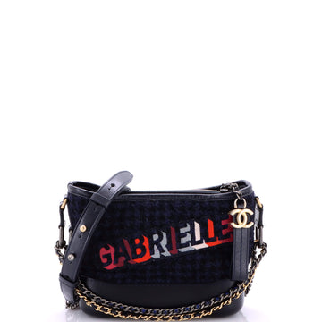 Gabrielle Logo Hobo Tweed And Calfskin