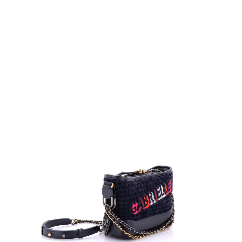 Gabrielle Logo Hobo Tweed And Calfskin