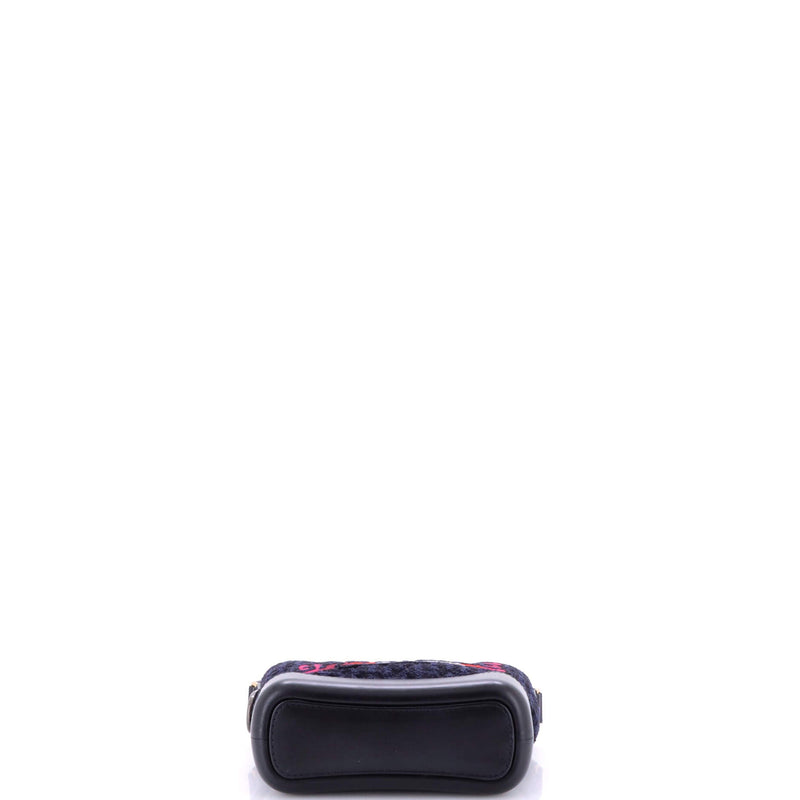 Gabrielle Logo Hobo Tweed And Calfskin