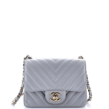Square Classic Single Flap Bag Chevron