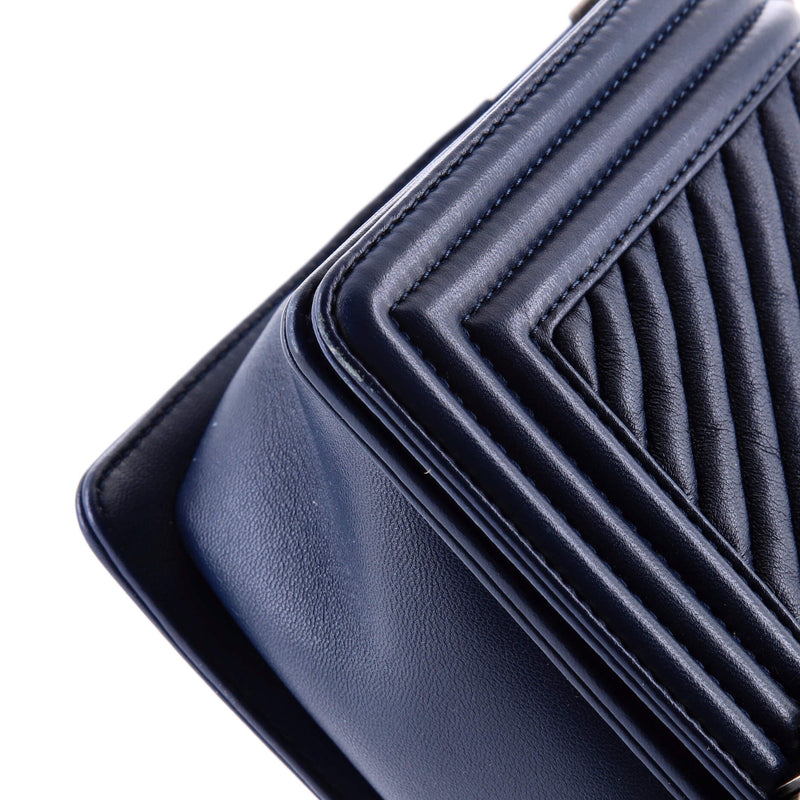 Boy Flap Bag Chevron Wrinkled Lambskin