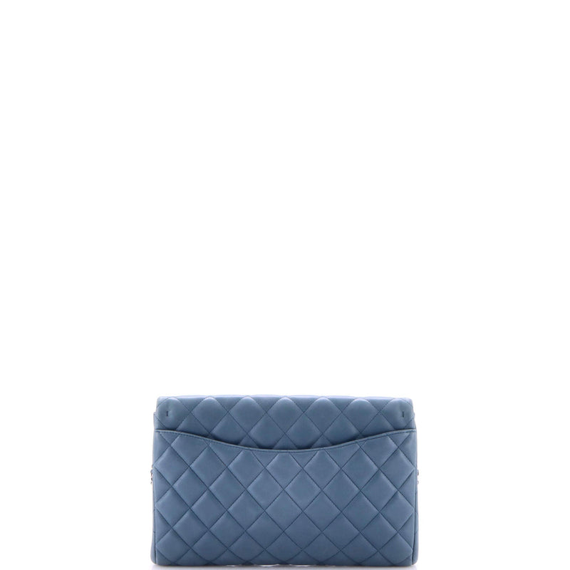 Clutch With Chain Quilted Lambskin