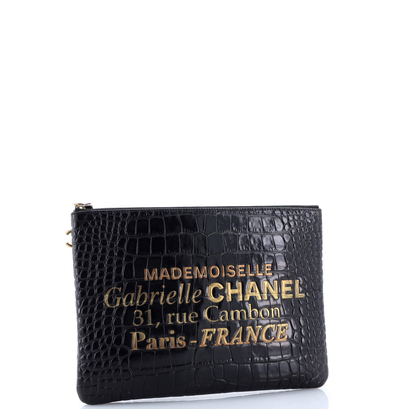 Signature O Case Pouch Printed Crocodile