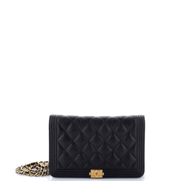 Boy Wallet On Chain Quilted Caviar