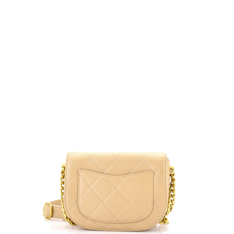 Moon Flap Messenger Bag Quilted Caviar