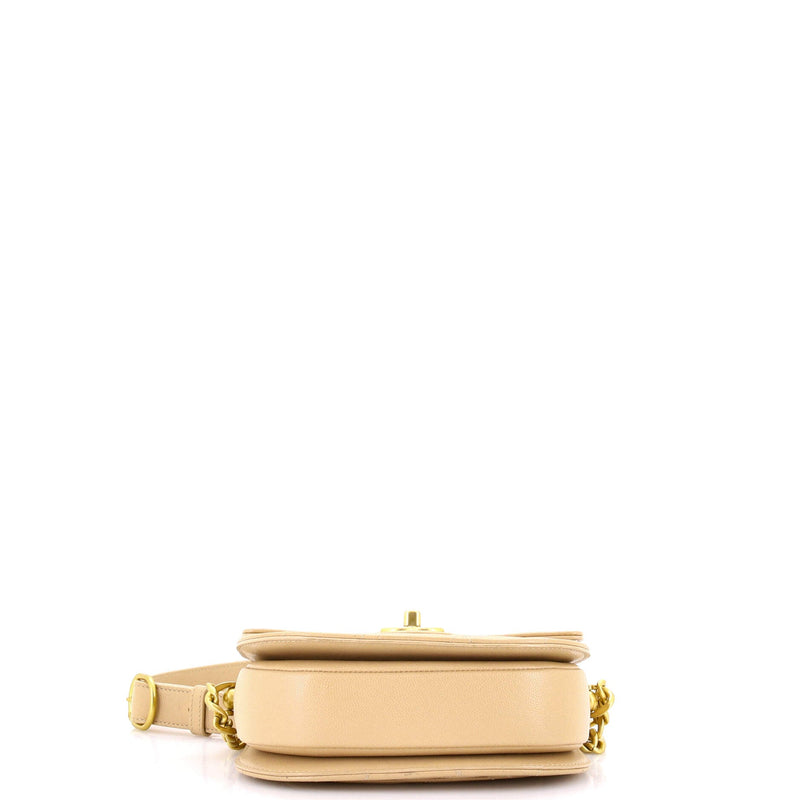 Moon Flap Messenger Bag Quilted Caviar