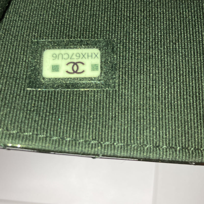 Heart Chain Flap Bag Quilted Patent Mini