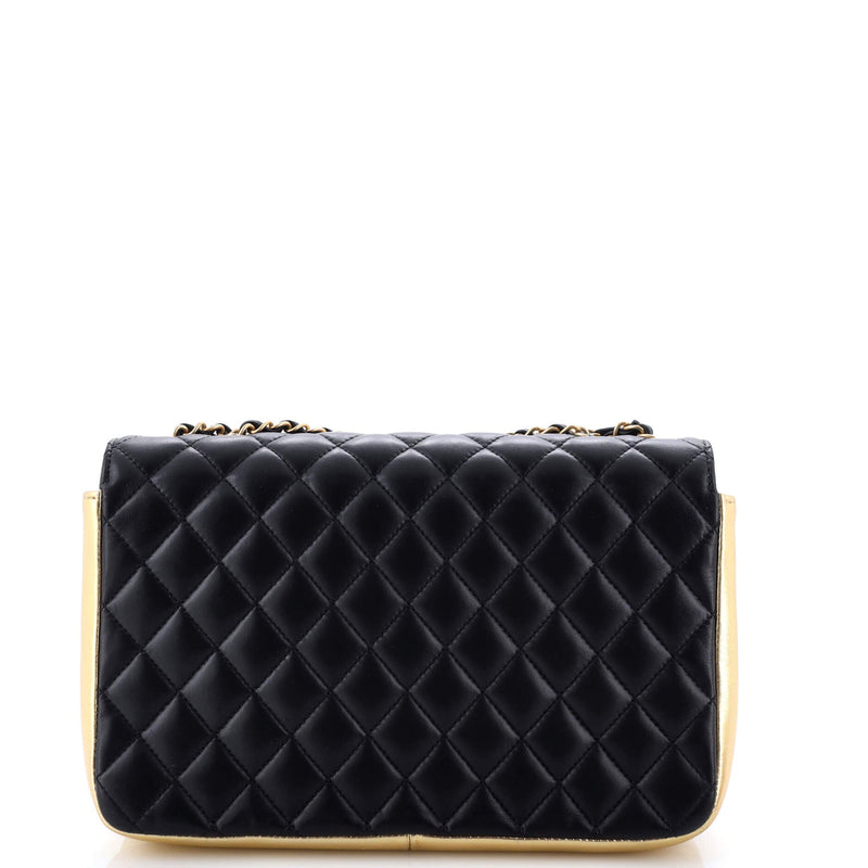 Cc Chic Double Flap Bag Quilted Lambskin