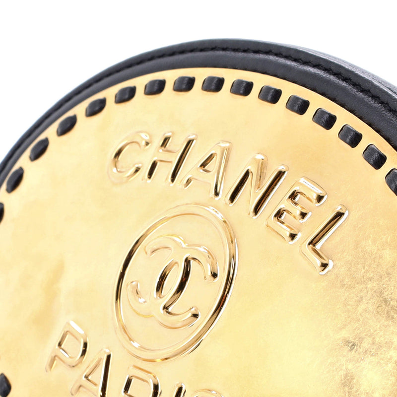 Logo Plate Oval Clutch With Chain Metal