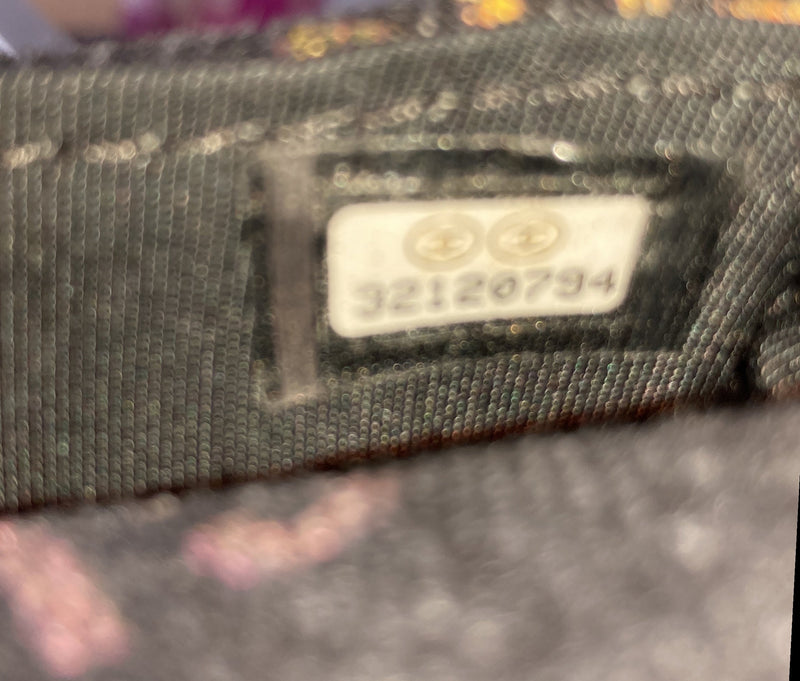 Denim Mood Flap Clutch With Chain Logo