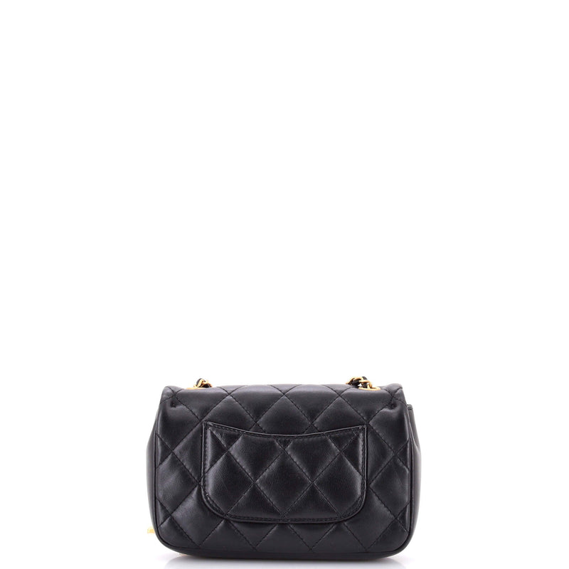 Heart Charms Flap Bag Quilted Lambskin