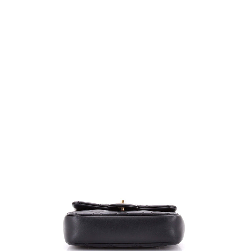 Heart Charms Flap Bag Quilted Lambskin