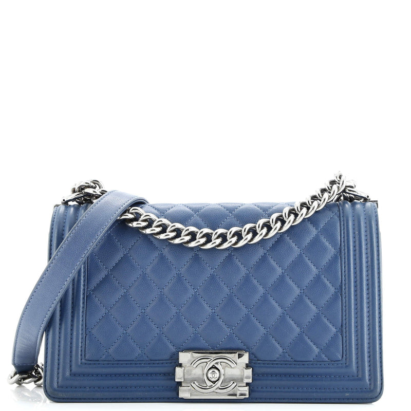 Boy Flap Bag Quilted Caviar Old Medium