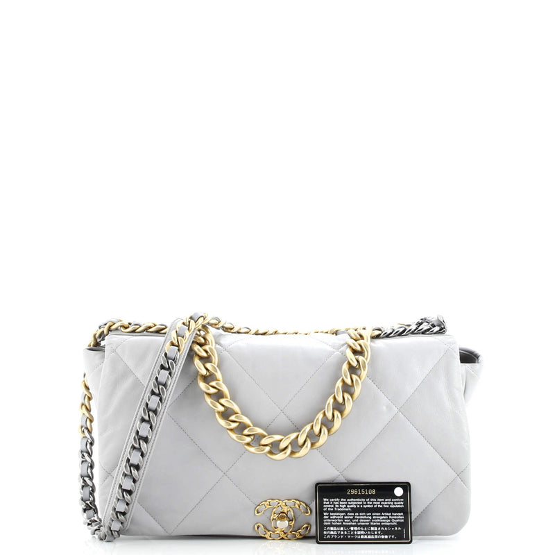 19 Flap Bag Quilted Leather Maxi