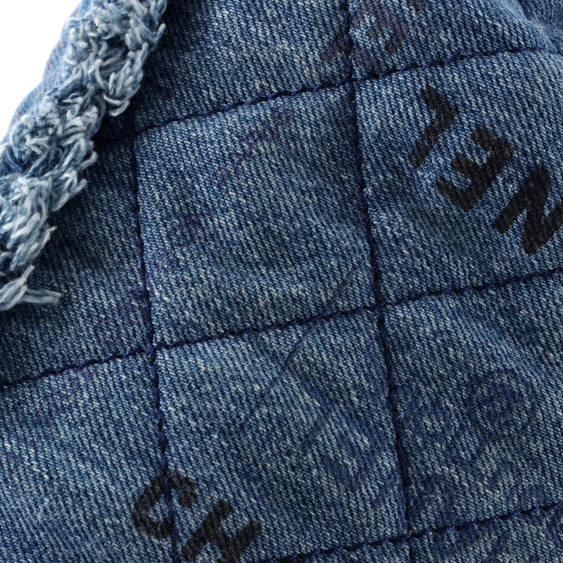 Denim Mood Chain Bucket Bag Logo Printed