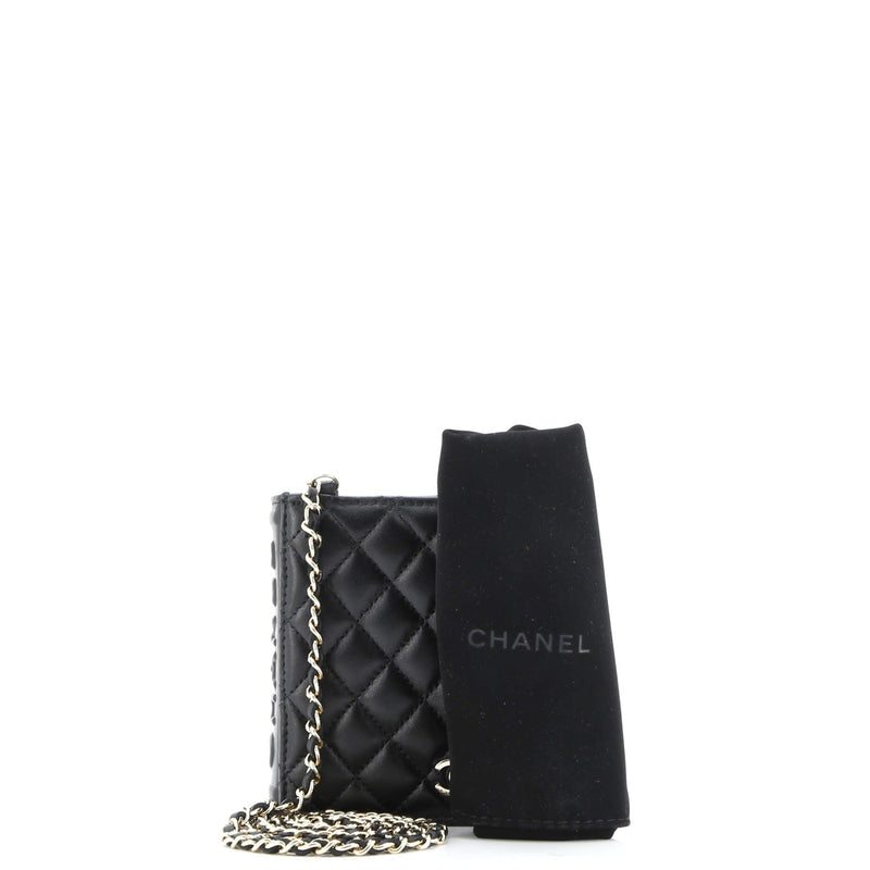 Cc Book Card Holder With Chain Quilted