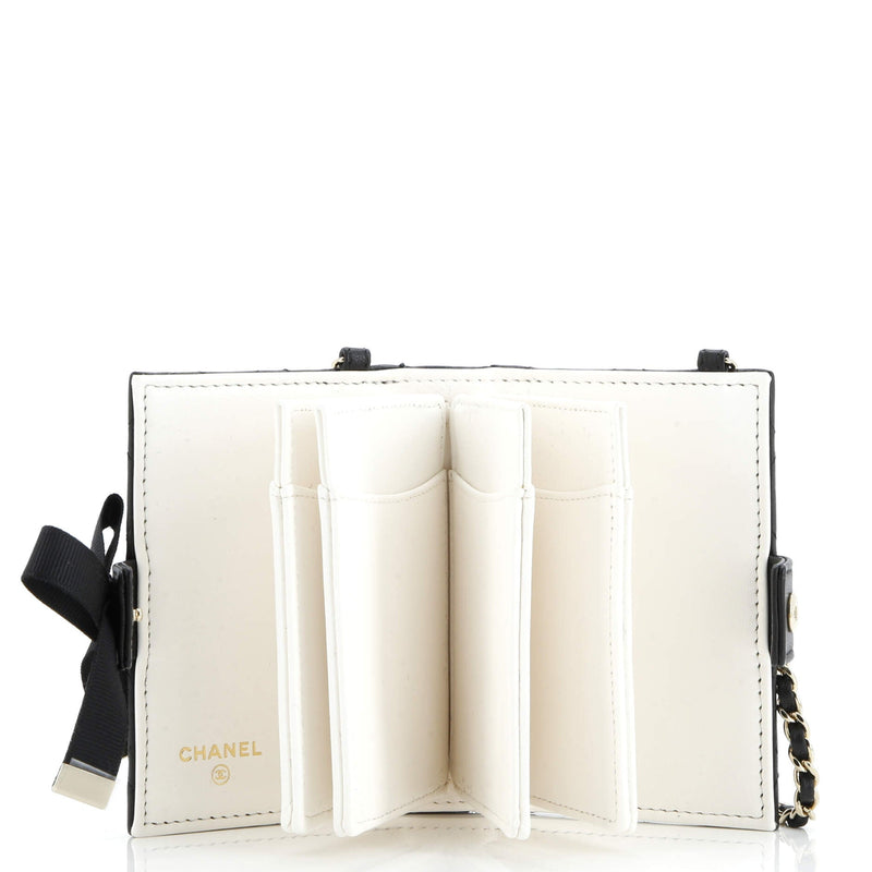 Cc Book Card Holder With Chain Quilted