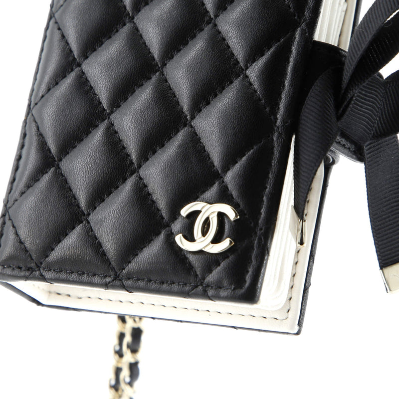 Cc Book Card Holder With Chain Quilted