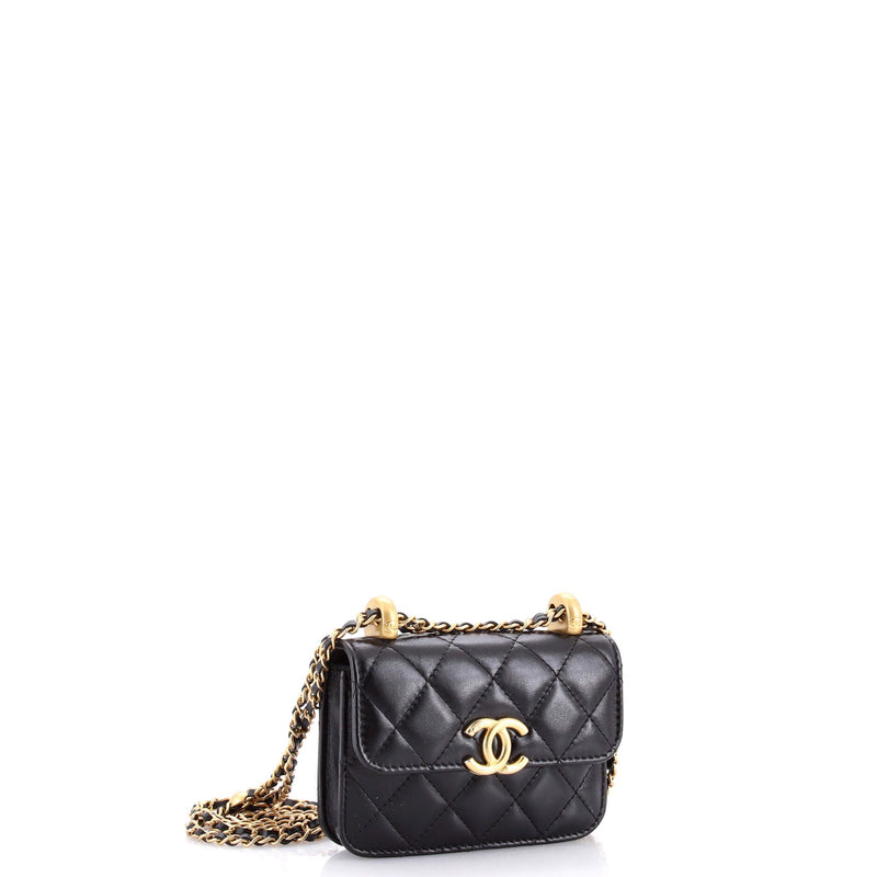 Perfect Fit Flap Coin Purse With Chain