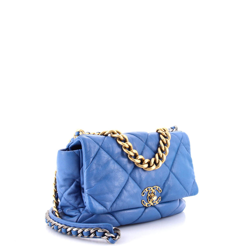 19 Flap Bag Quilted Leather Large