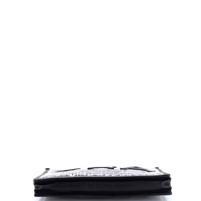 Logo Wristlet Clutch Pvc Over Quilted