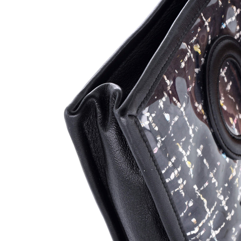 Logo Wristlet Clutch Pvc Over Quilted