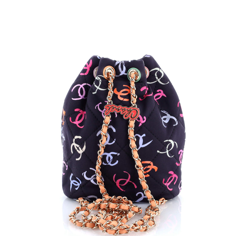 Logo Drawstring Cc Bucket Backpack