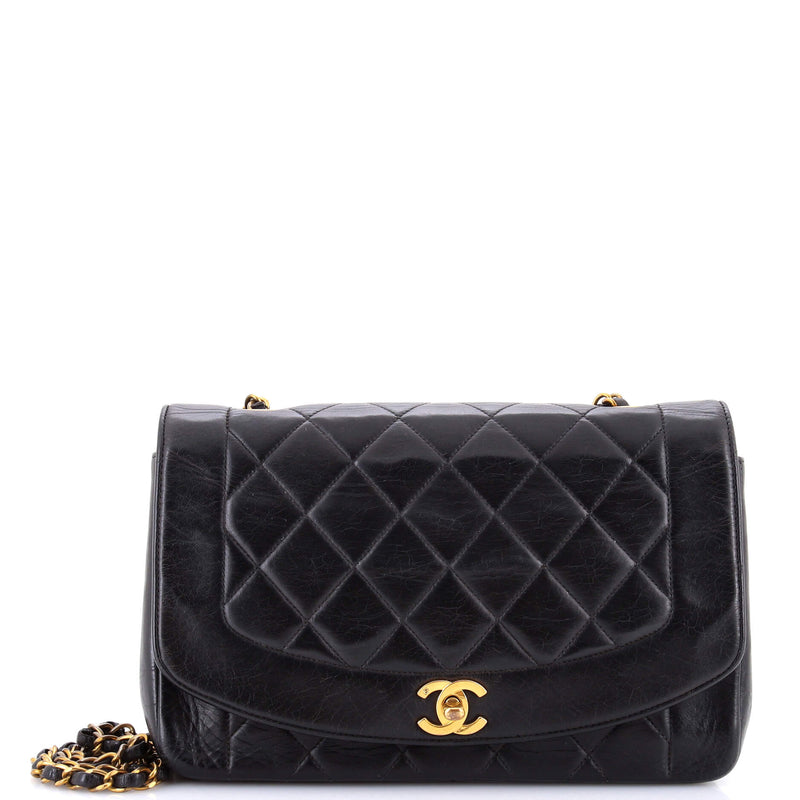 Vintage Diana Flap Bag Quilted Lambskin