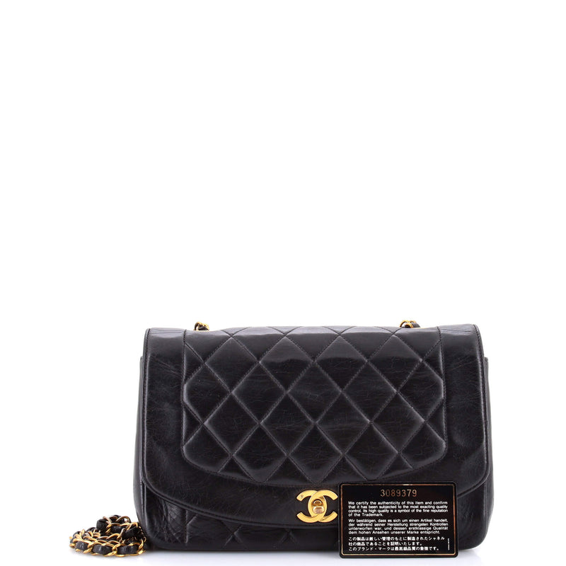 Vintage Diana Flap Bag Quilted Lambskin