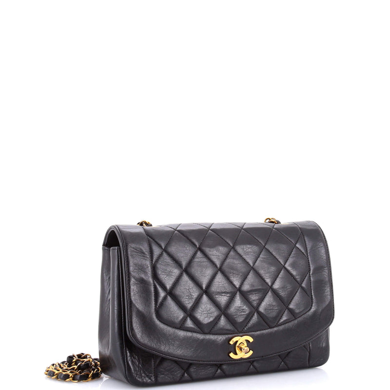 Vintage Diana Flap Bag Quilted Lambskin