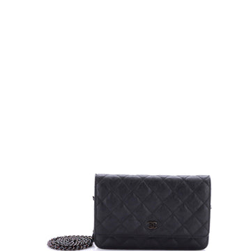 So Black Wallet On Chain Quilted