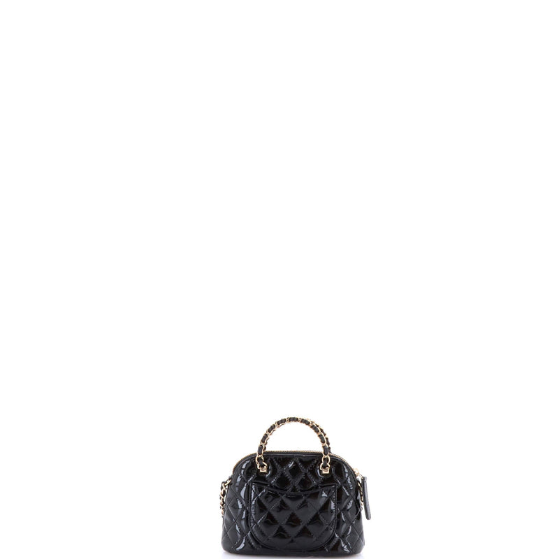 Cc Dome Zip Crossbody Bag Quilted Patent