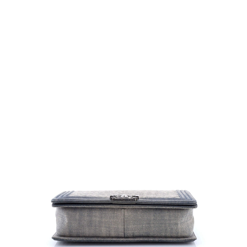 Boy Flap Bag Chevron Denim New Medium