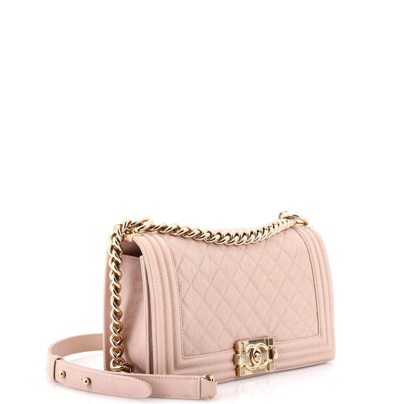 Boy Flap Bag Quilted Caviar Old Medium