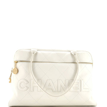 Logo Bowler Bag Stitched Calfskin Maxi