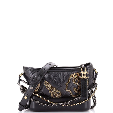 Gabrielle Hobo Embellished Quilted Aged