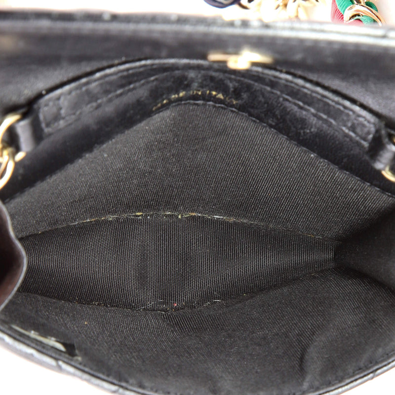 Ribbon Chain Belt Bag Quilted Lambskin