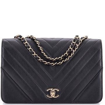 Statement Flap Bag Chevron Calfskin